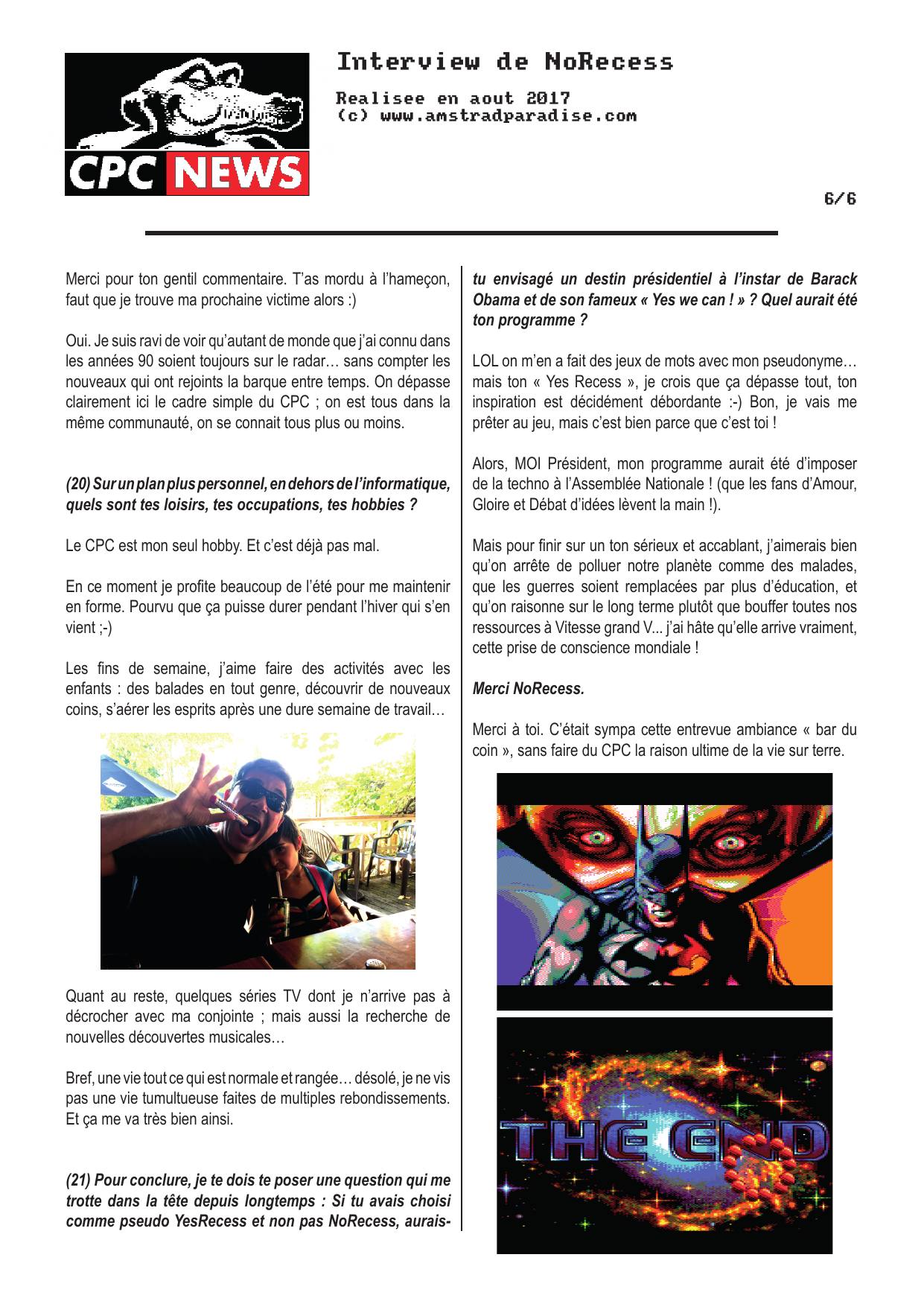 Page 6 of the interview, as published on Amstrad Paradise