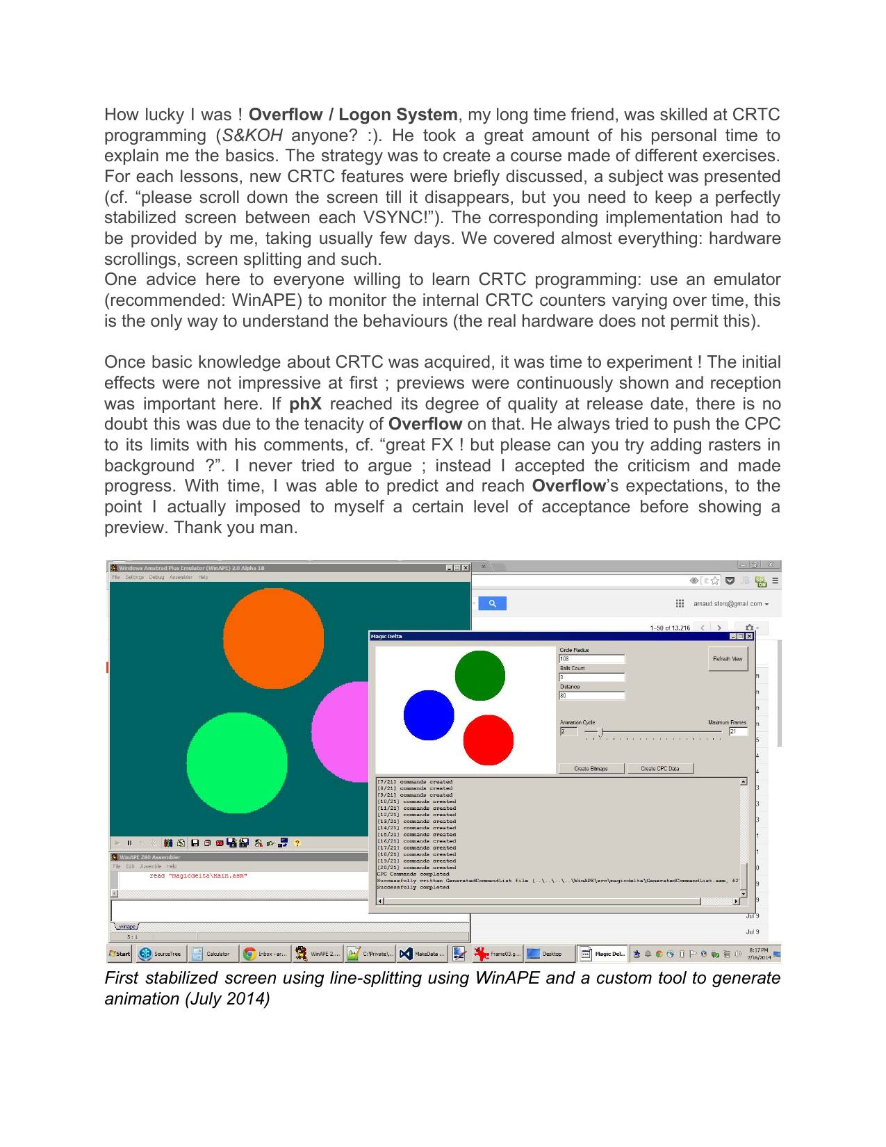 Page 5 of the phX making-of, as published