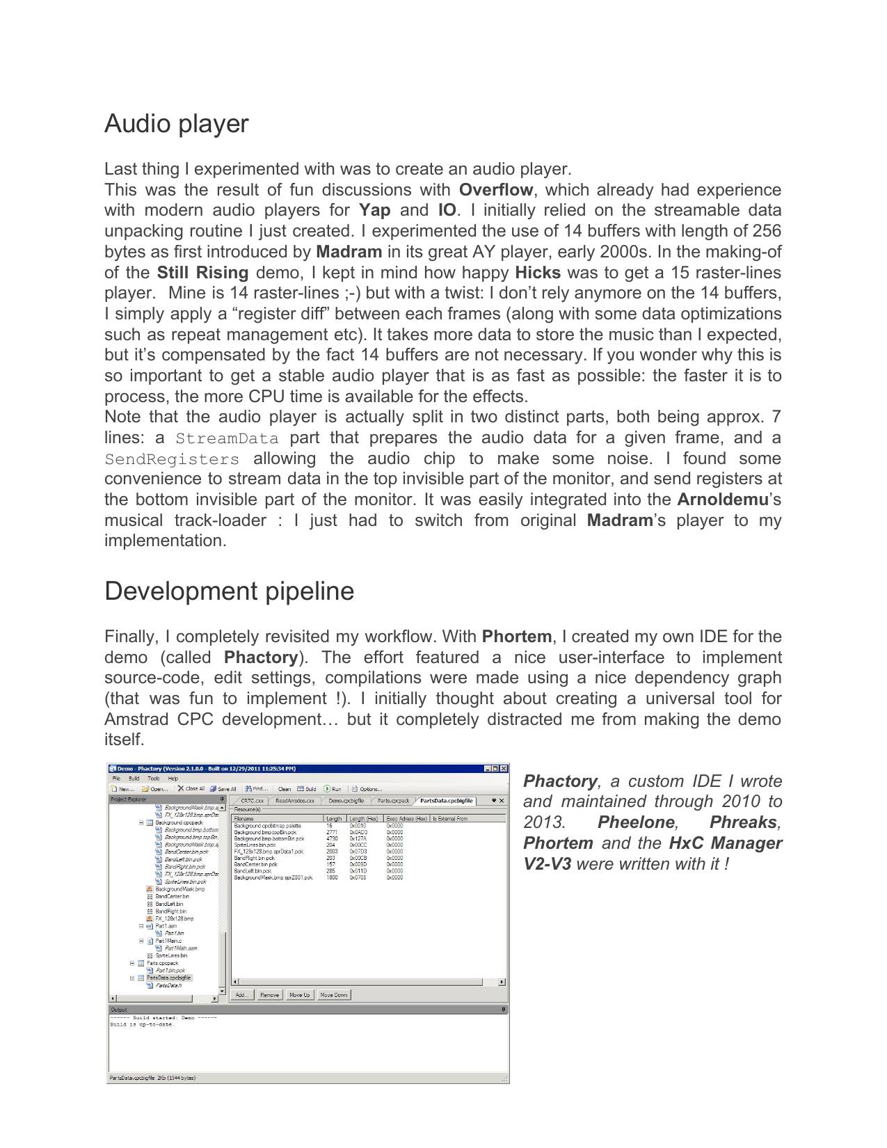 Page 6 of the phX making-of, as published