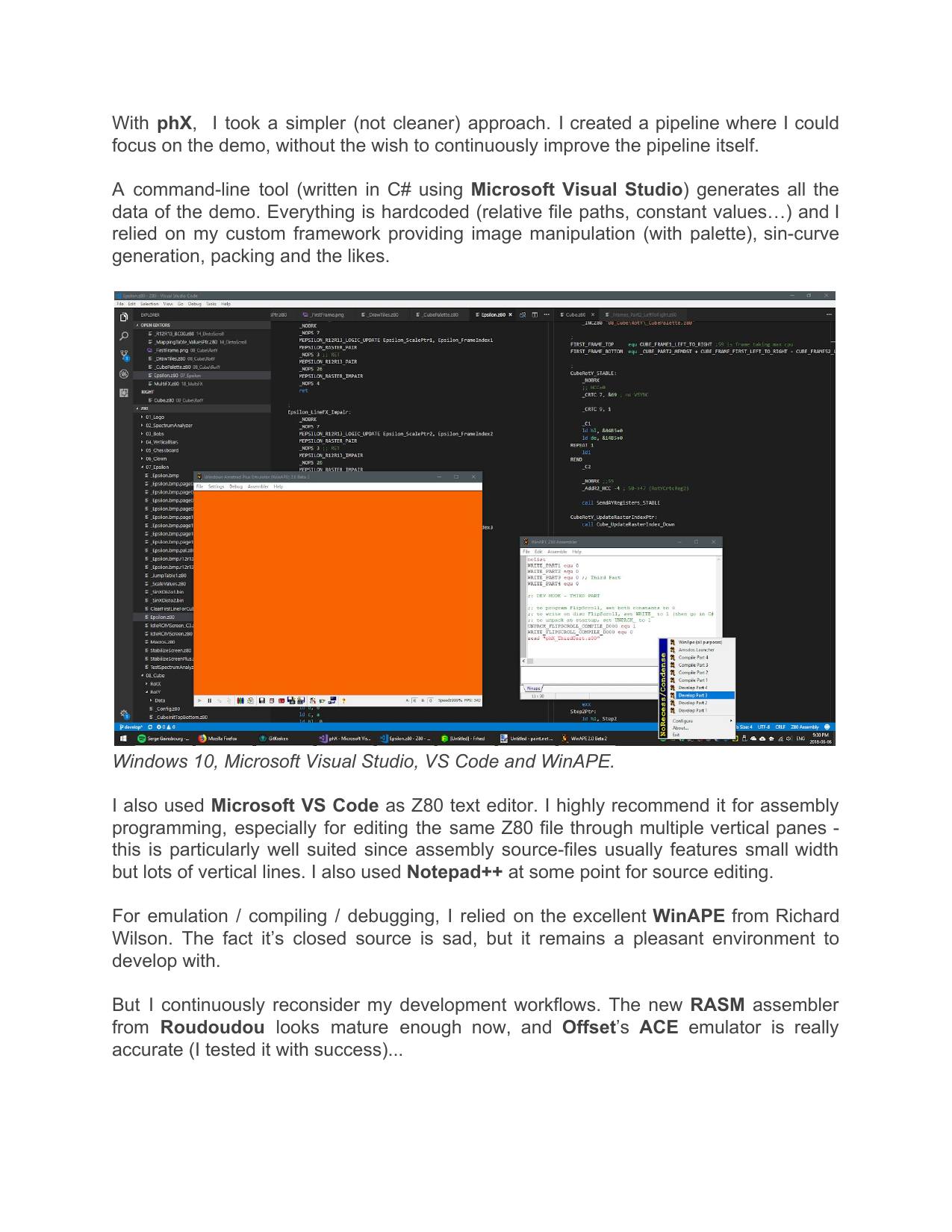 Page 7 of the phX making-of, as published