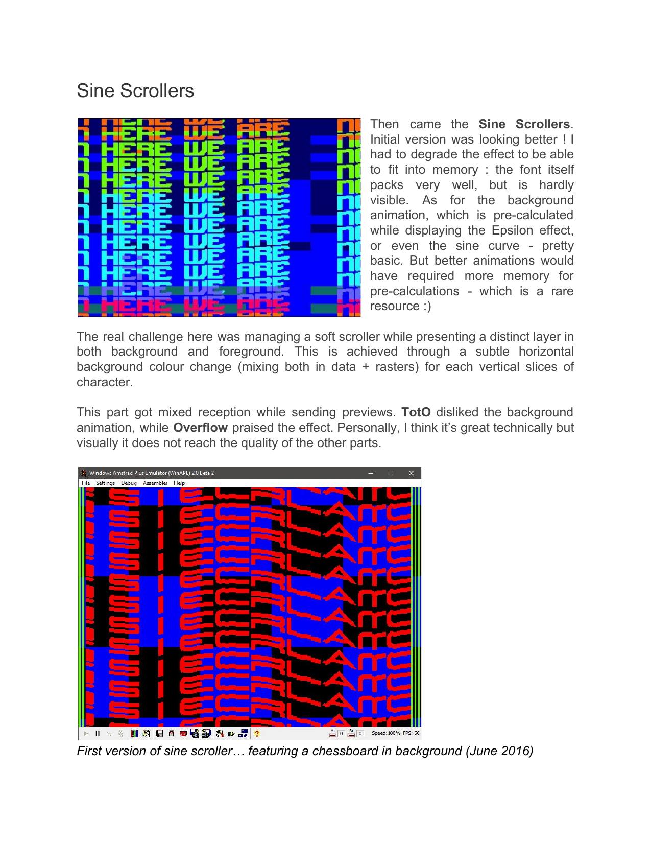 Page 18 of the phX making-of, as published