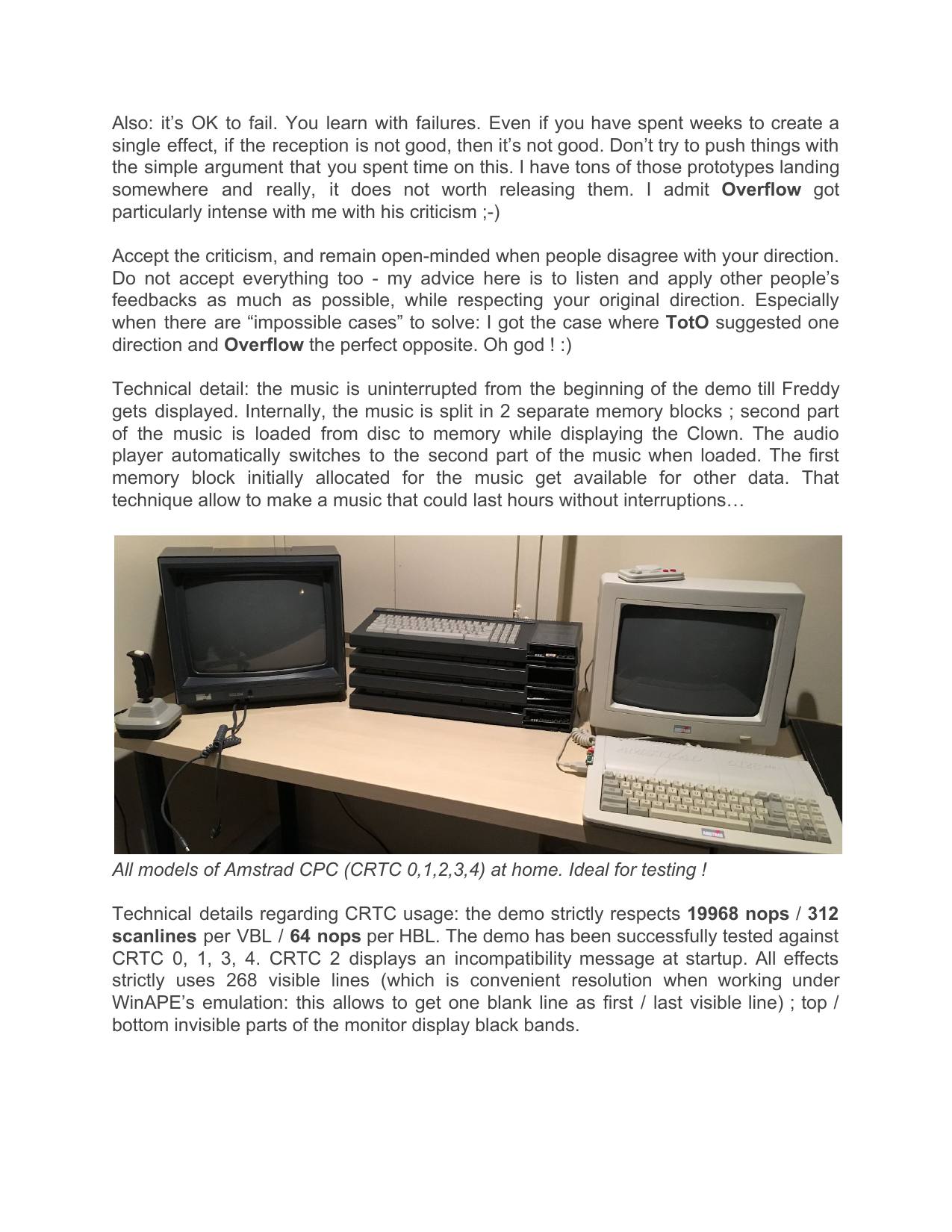 Page 32 of the phX making-of, as published