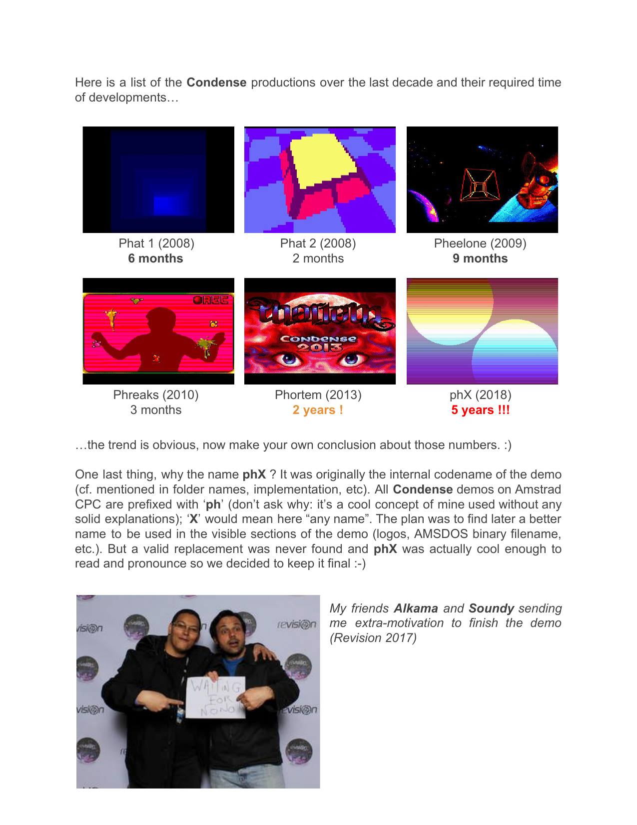 Page 33 of the phX making-of, as published