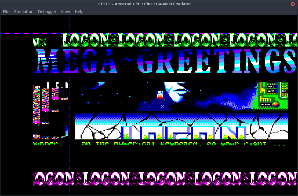 The emulated CRT monitor extended to show the parts normally out of sight