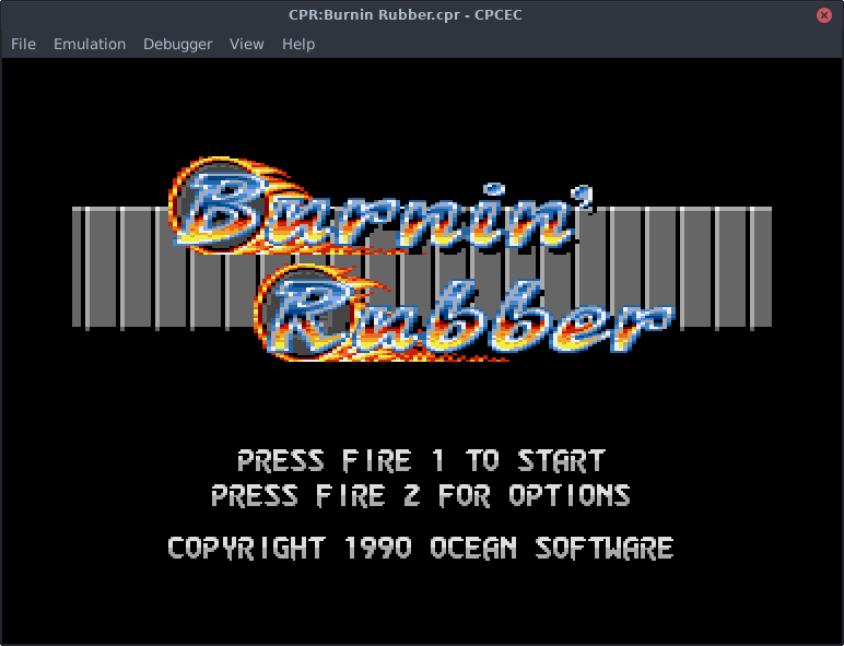The main window: the emulated screen, the toolbar and the machine menu