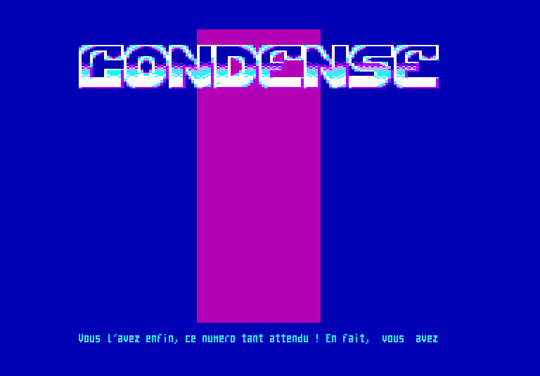 The intro of Ghoul's Fanz 4: the Condense logo above a line of text