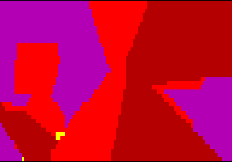 A red and purple frame of the animation