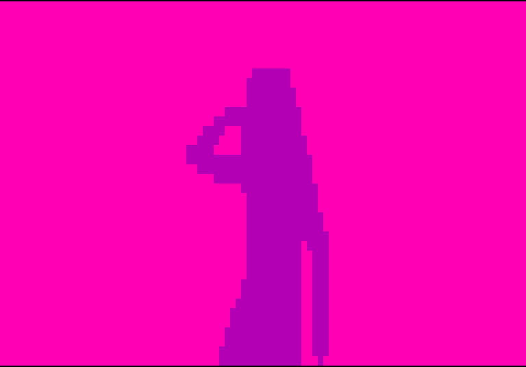 Two dancers in silhouette on magenta