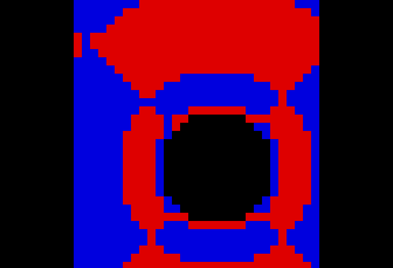 The ring effect, in red and blue
