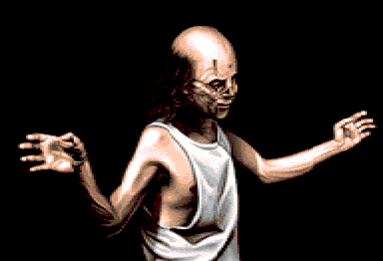 A rotozoomed photograph of a man, arms outstretched