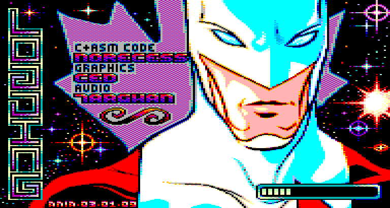 The loader, with the credits and the loading bar