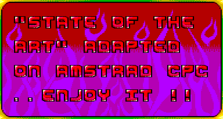 The text: State of the Art, adapted on Amstrad CPC
