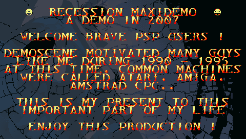 Recession Maxidemo running on a PlayStation Portable, screen 2