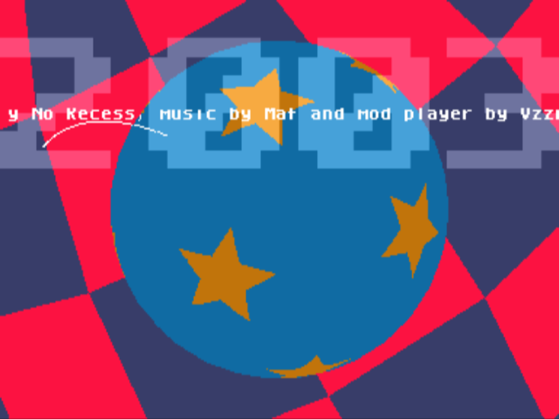 The same globe while the scrolltext hands out the credits