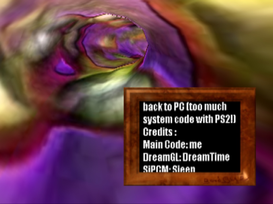 The wormhole with the framed credits panel