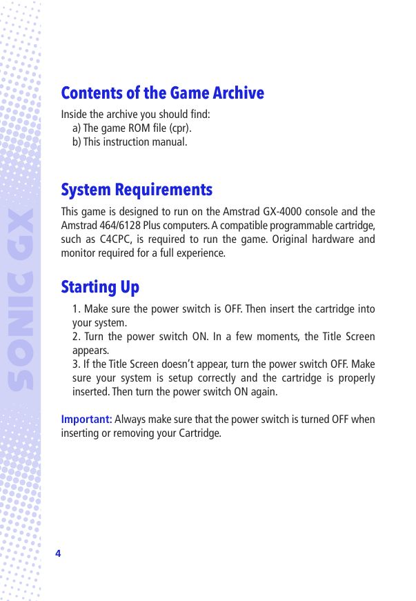 Page 4 of the instruction manual, as published