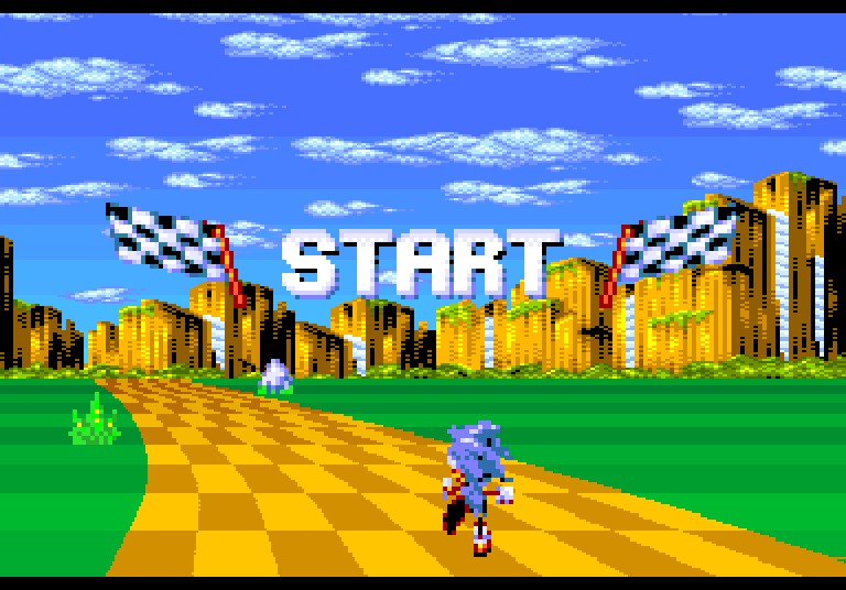 START, spelt between the chequered flags at the head of the special stage road