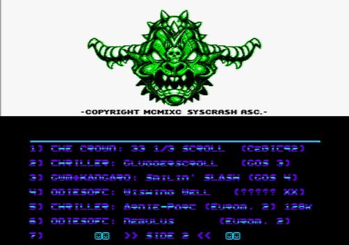 Menu of the MegaParty Demo